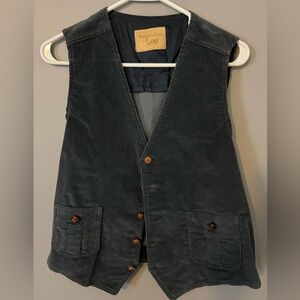 Vintage Lee Dark Blue Corduroy Vest with Buttons